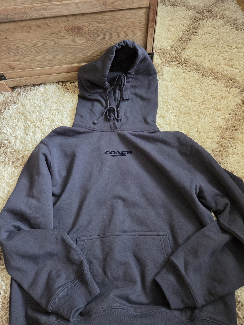 COACH unisex very dark navy Hooded Sweatshirt